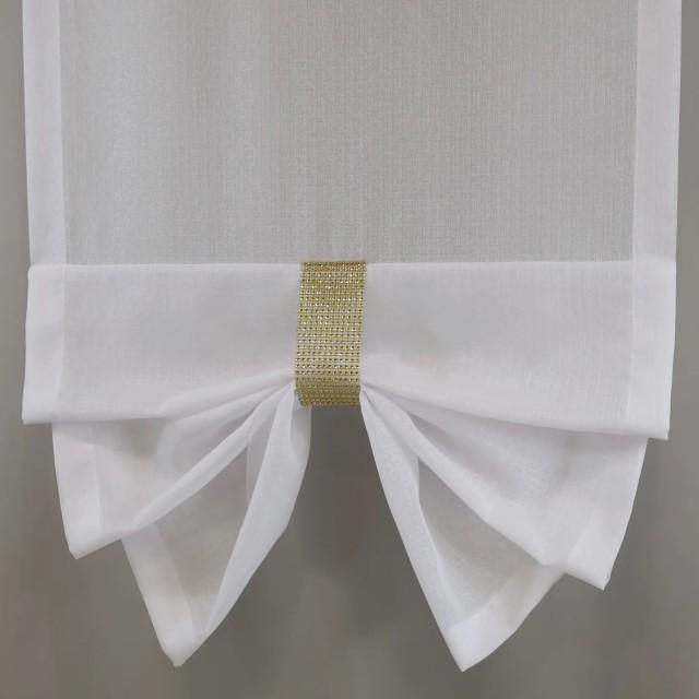 Firana panelowa biały woal sable złote cyrkonie 351 – Firany – zdjęcie 1