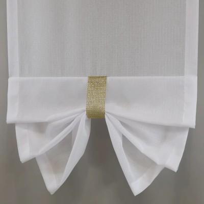 Firana panelowa biały woal sable złote cyrkonie 351 – Firany – zdjęcie 1