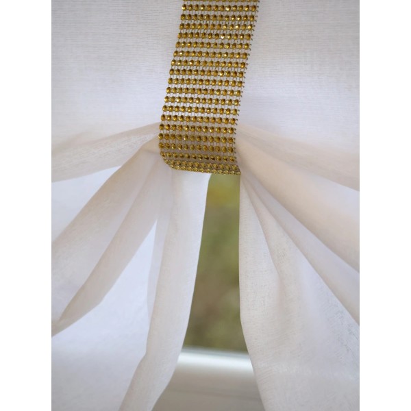 Firana panelowa biały woal sable złote cyrkonie 351 – Firany – zdjęcie 4