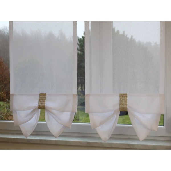 Firana panelowa biały woal sable złote cyrkonie 351 – Firany – zdjęcie 2