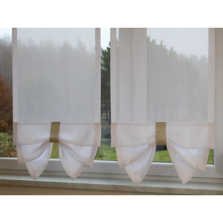 Firana panelowa biały woal sable złote cyrkonie 351 – Firany – zdjęcie 2