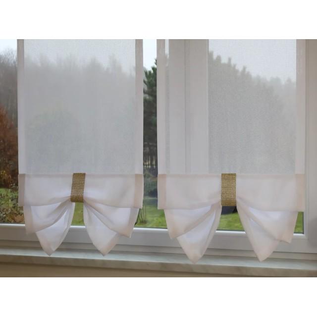 Firana panelowa biały woal sable złote cyrkonie 351 – Firany – zdjęcie 2