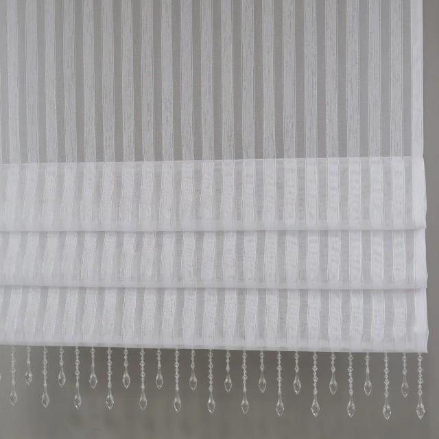 Firana panel roletka z koralikami paski złote 353 – Firany – zdjęcie 1