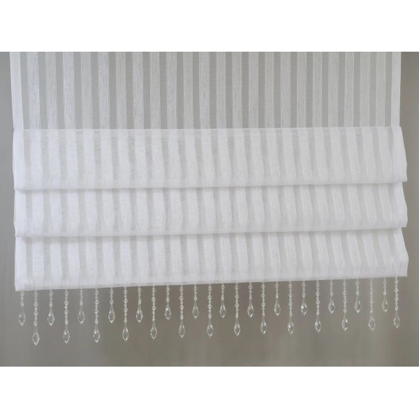 Firana panel roletka z koralikami paski złote 353 – Firany – zdjęcie 3