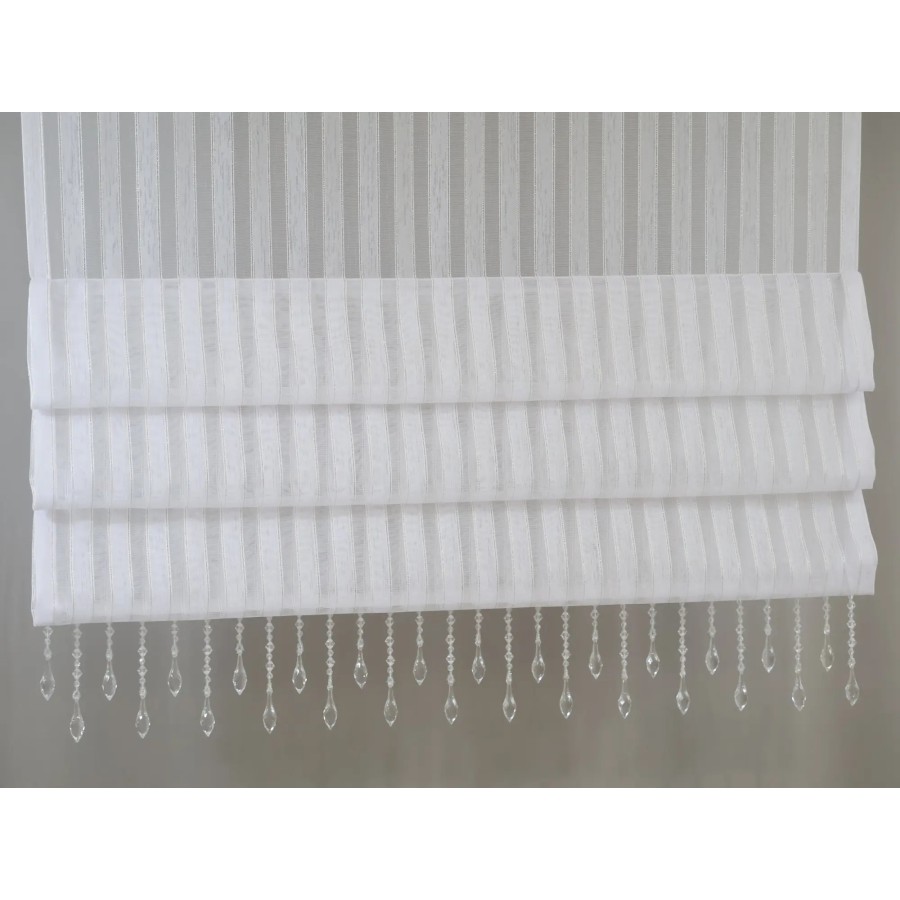 Firana panel roletka z koralikami paski złote 353 – Firany – zdjęcie 3