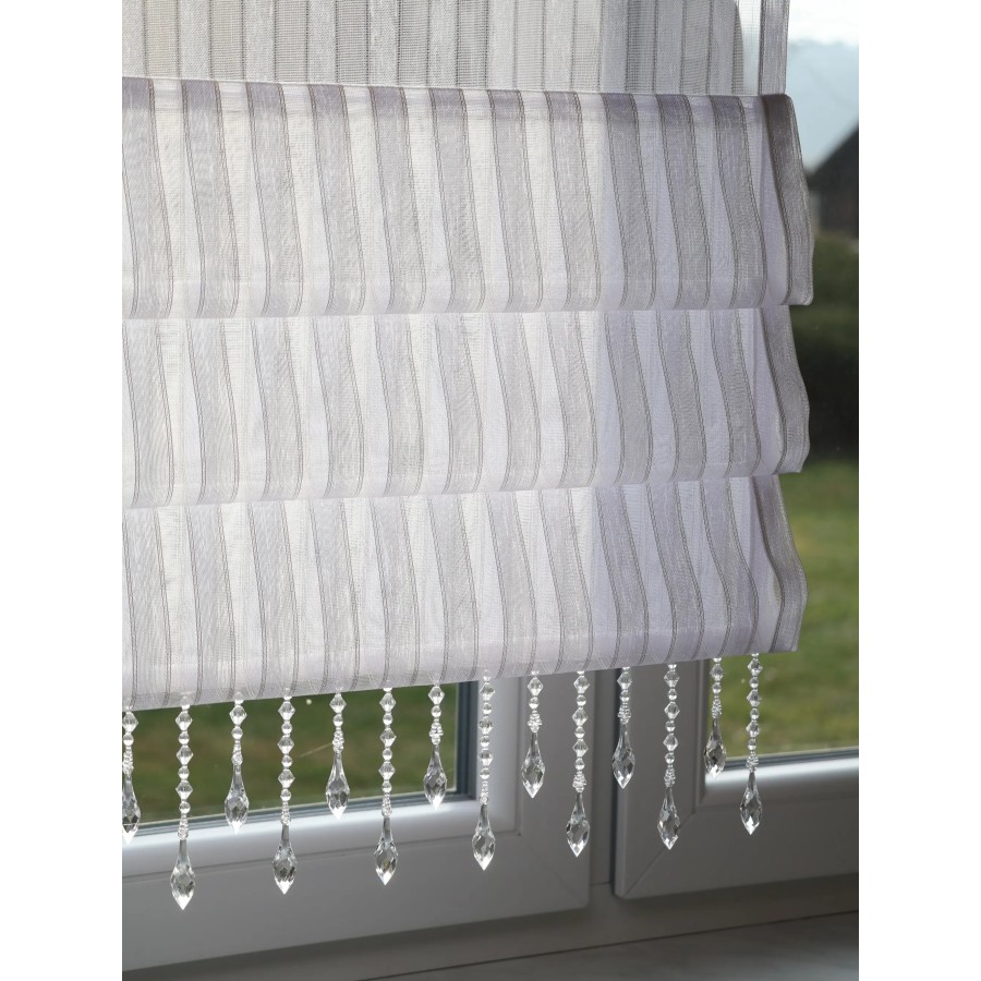 Firana panel roletka z koralikami paski złote 353 – Firany – zdjęcie 6