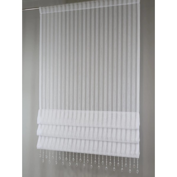 Firana panel roletka z koralikami paski złote 353 – Firany – zdjęcie 5