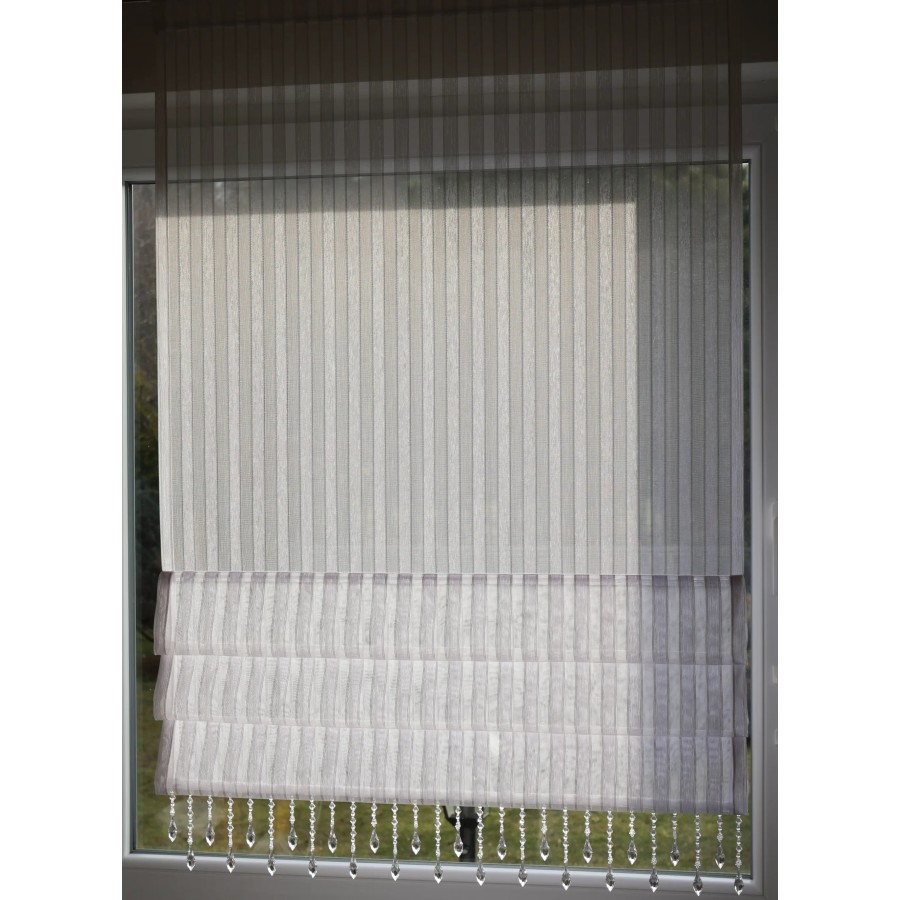 Firana panel roletka z koralikami paski złote 353 – Firany – zdjęcie 2