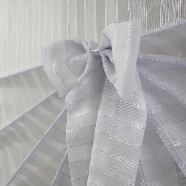 Firana panelowa wachlarz biała siateczka srebrne dodatki 354 – Firany – zdjęcie 5