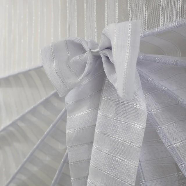 Firana panelowa wachlarz biała siateczka srebrne dodatki 354 – Firany – zdjęcie 5