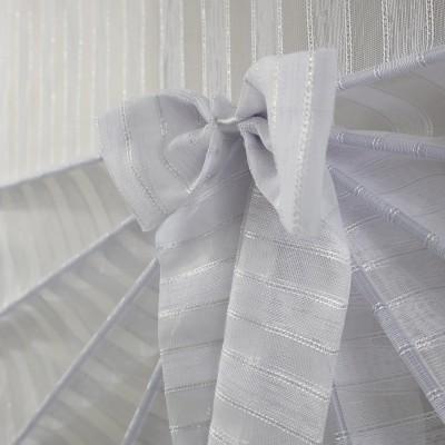 Firana panelowa wachlarz biała siateczka srebrne dodatki 354 – Firany – zdjęcie 5