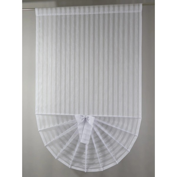 Firana panelowa wachlarz biała siateczka srebrne dodatki 354 – Firany – zdjęcie 3