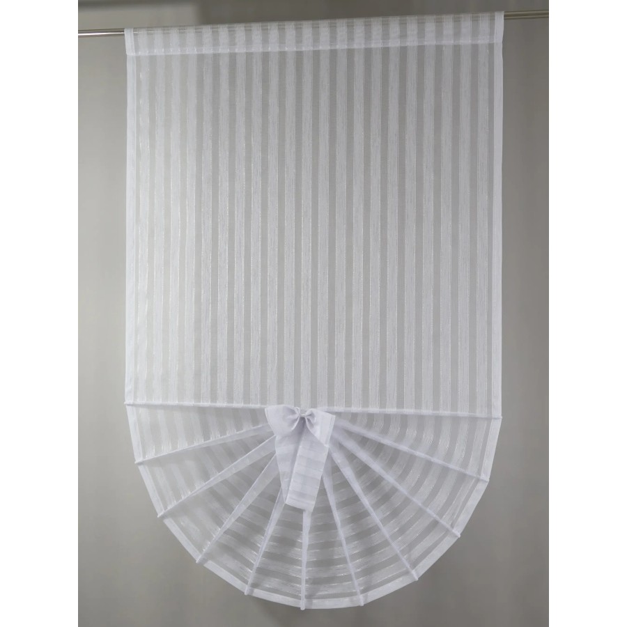 Firana panelowa wachlarz biała siateczka srebrne dodatki 354 – Firany – zdjęcie 3