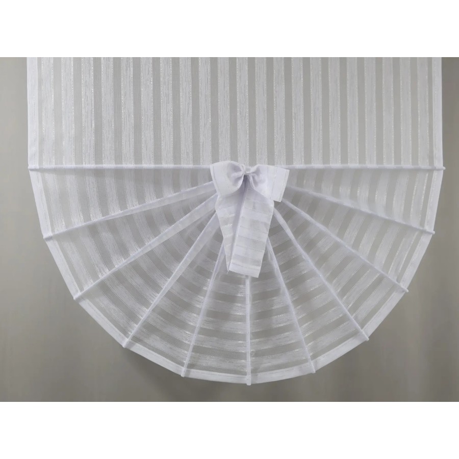 Firana panelowa wachlarz biała siateczka srebrne dodatki 354 – Firany – zdjęcie 4