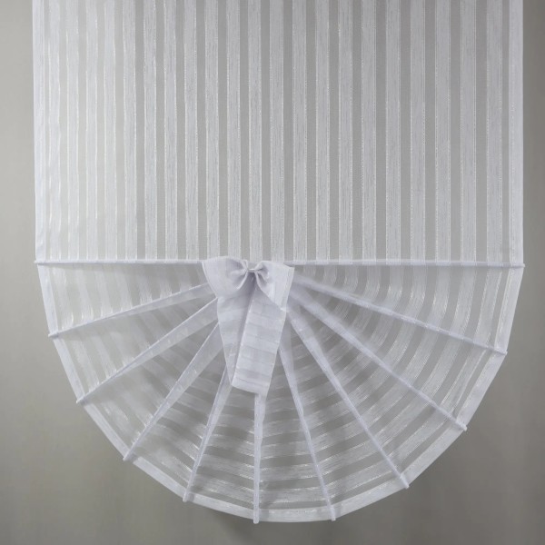 Firana panelowa wachlarz biała siateczka srebrne dodatki 354 – Firany – zdjęcie 1