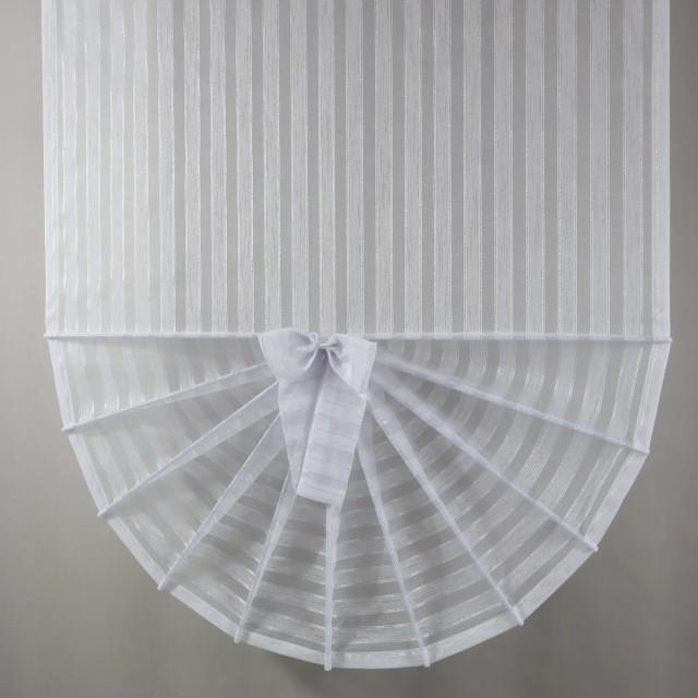 Firana panelowa wachlarz biała siateczka srebrne dodatki 354 – Firany – zdjęcie 1