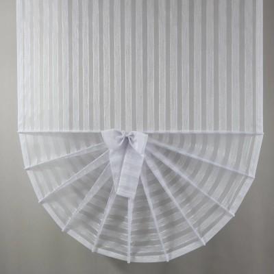 Firana panelowa wachlarz biała siateczka srebrne dodatki 354 – Firany – zdjęcie 1