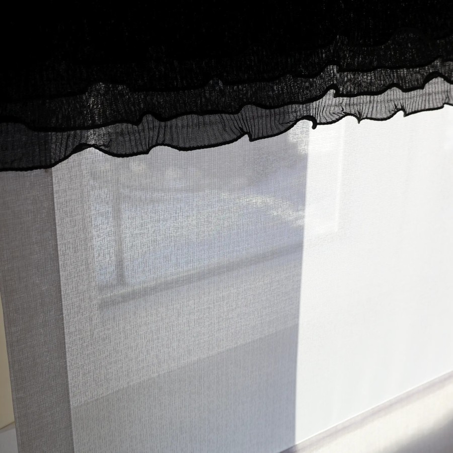 Firana panelowa roletka z falbaną z dodatkiem złotego 355 – Firany – zdjęcie 2