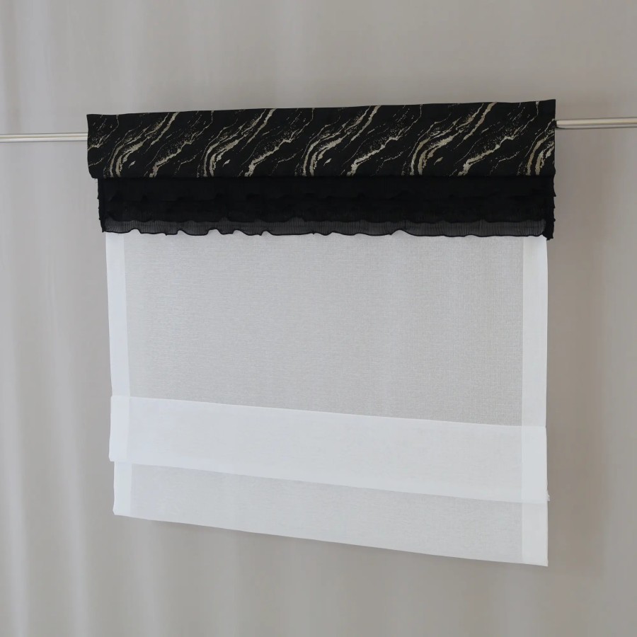 Firana panelowa roletka z falbaną z dodatkiem złotego 355 – Firany – zdjęcie 3