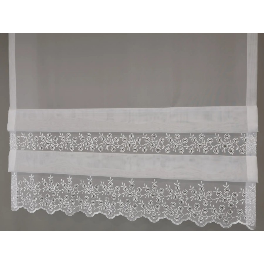 Firana panelowa z woal ozdobnym haftem i zakładkami 357 – Firany – zdjęcie 3