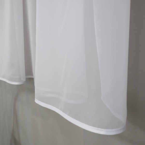 Prosta firana z białego woalu gipiura wzór kwiatowy 358 – Firany – zdjęcie 5