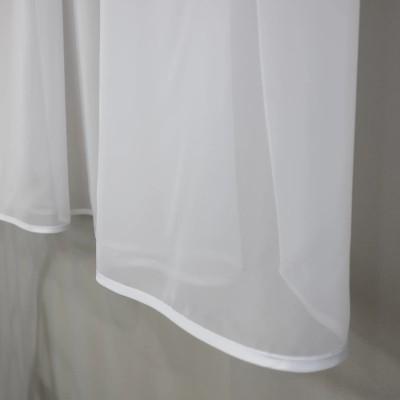 Prosta firana z białego woalu gipiura wzór kwiatowy 358 – Firany – zdjęcie 5