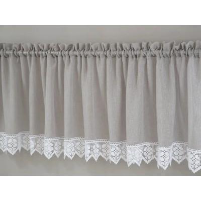 Firana do kuchni zazdrostka z gipiurą szara 359 – Do kuchni – zdjęcie 2