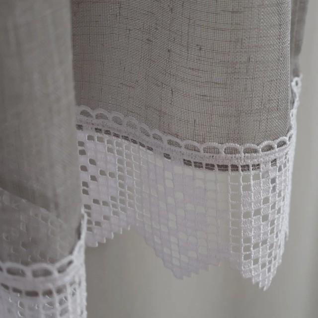 Firana do kuchni zazdrostka z gipiurą szara 359 – Do kuchni – zdjęcie 4