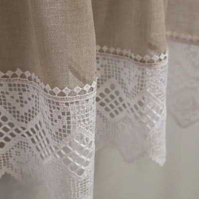 Firana do kuchni komplet beżowy z gipiurą 360 – Do kuchni – zdjęcie 4