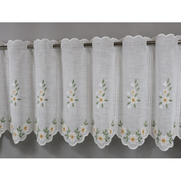 Firana zazdrostka kwiatki wiosenna naturalny wygląd 362 – Do kuchni – zdjęcie 3