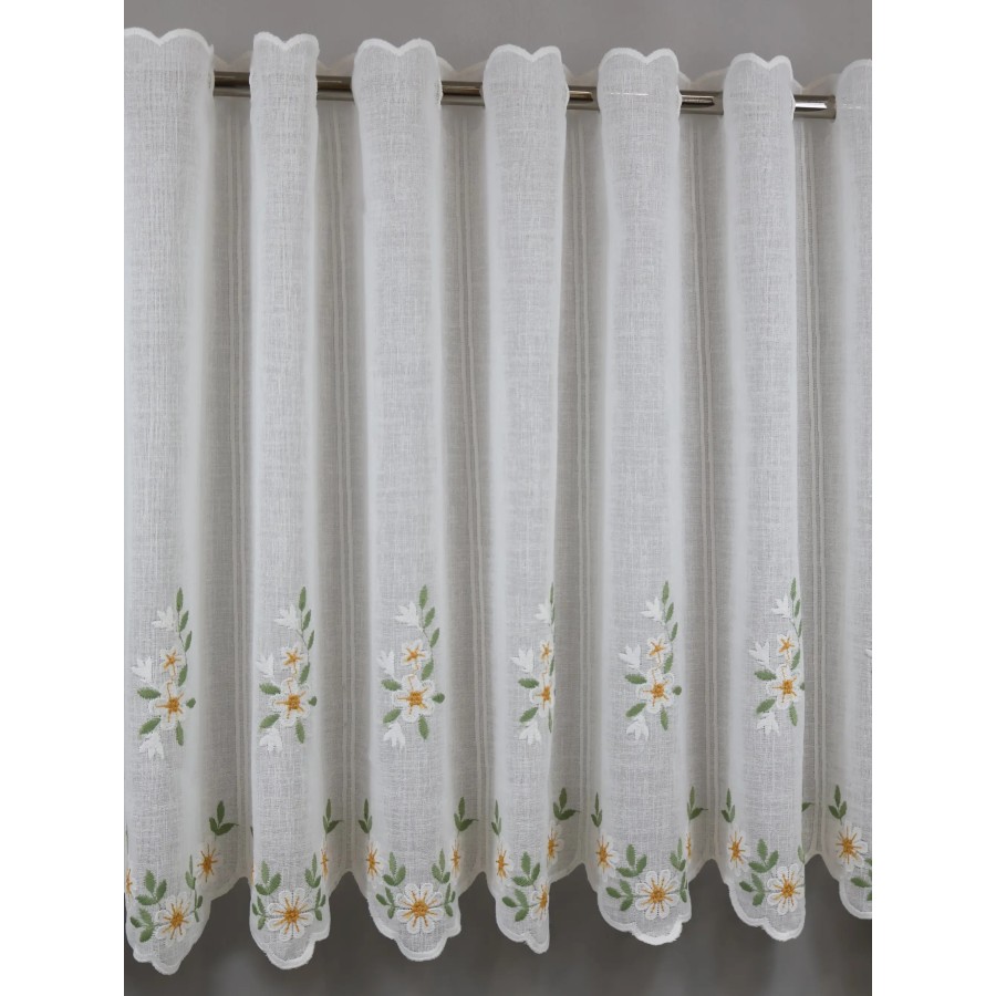 Firana zazdrostka kwiatki wiosenna naturalny wygląd 362 – Do kuchni – zdjęcie 4