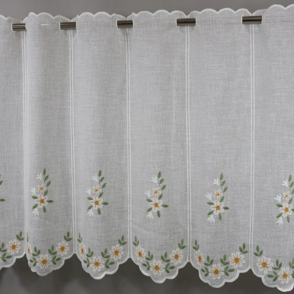 Firana zazdrostka kwiatki wiosenna naturalny wygląd 362 – Do kuchni – zdjęcie 2