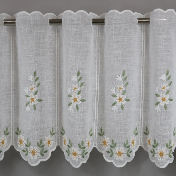 Firana zazdrostka kwiatki wiosenna naturalny wygląd 362 – Do kuchni – zdjęcie 1