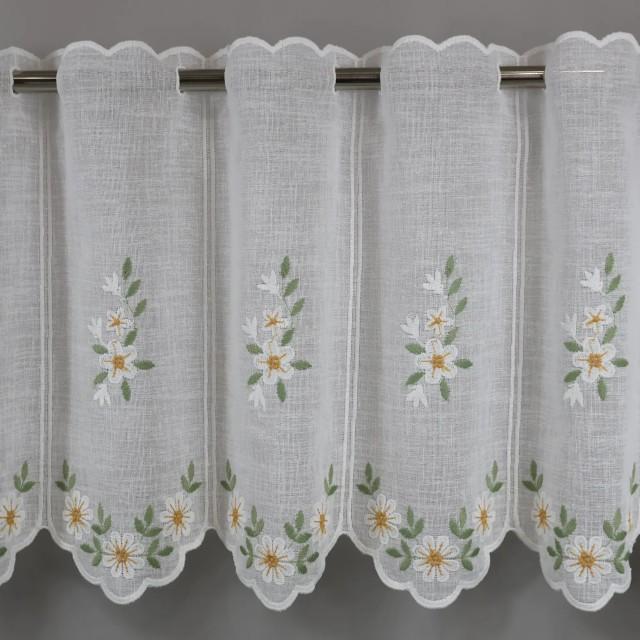 Firana zazdrostka kwiatki wiosenna naturalny wygląd 362 – Do kuchni – zdjęcie 1