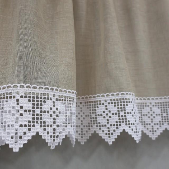 Firana do kuchni zazdrostka z gipiurą beżowa 365 – Do kuchni – zdjęcie 4