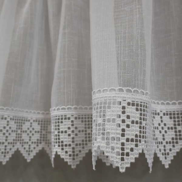 Firana do kuchni zazdrostka z gipiurą biała 366 – Do kuchni – zdjęcie 4