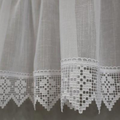 Firana do kuchni zazdrostka z gipiurą biała 366 – Do kuchni – zdjęcie 4
