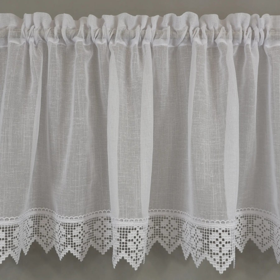 Firana do kuchni zazdrostka z gipiurą biała 366 – Do kuchni – zdjęcie 1
