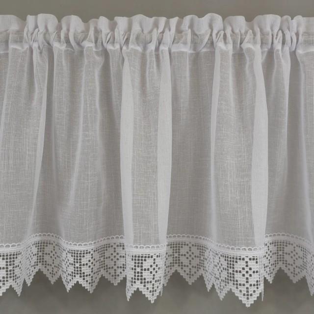 Firana do kuchni zazdrostka z gipiurą biała 366 – Do kuchni – zdjęcie 1