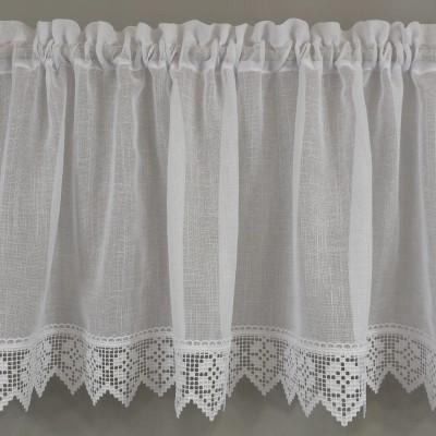 Firana do kuchni zazdrostka z gipiurą biała 366 – Do kuchni – zdjęcie 1