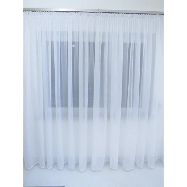 Prosta klasyczna firana z białego woalu obszyta lamówką 054 – Firany – zdjęcie 4