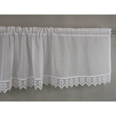 Firana do kuchni zazdrostka z gipiurą biała 366 – Do kuchni – zdjęcie 2