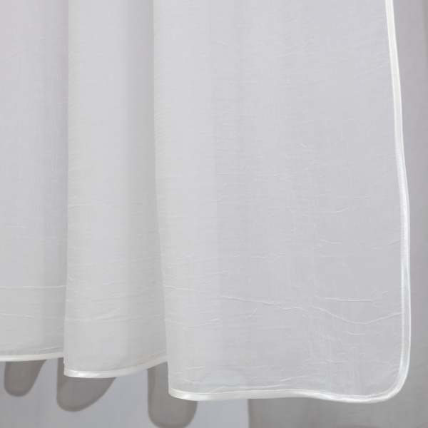 Firana z białego kreszu obszyta lamówką taras balkon 270 – Firany – zdjęcie 1