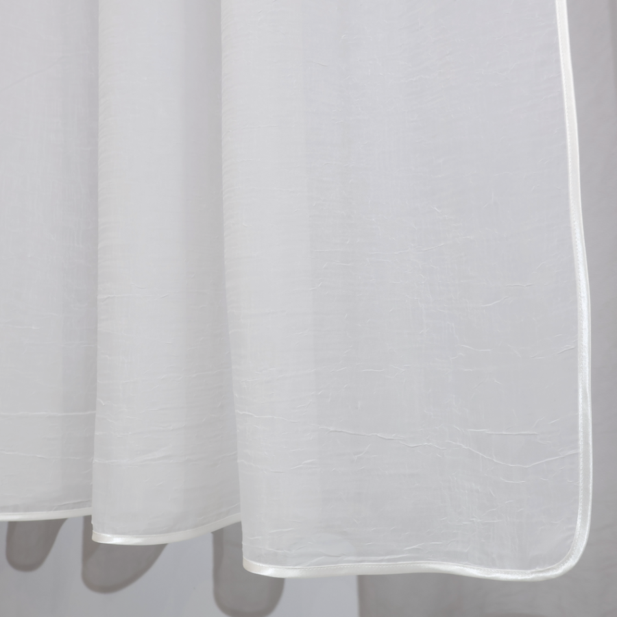 Firana z białego kreszu obszyta lamówką taras balkon 270 – Firany – zdjęcie 1