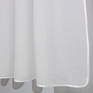 Firana z białego kreszu obszyta lamówką taras balkon 270 – Firany – zdjęcie 1