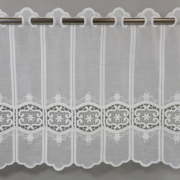 Zazdrostka kremowa z batystu z haftem i gipiurą 373 – Do kuchni – zdjęcie 1