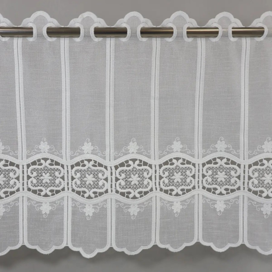 Zazdrostka kremowa z batystu z haftem i gipiurą 373 – Do kuchni – zdjęcie 1