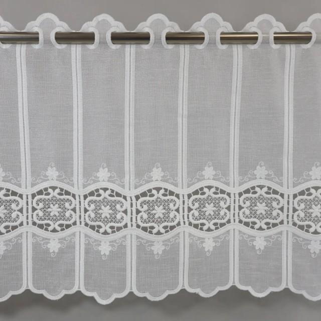 Zazdrostka kremowa z batystu z haftem i gipiurą 373 – Do kuchni – zdjęcie 1