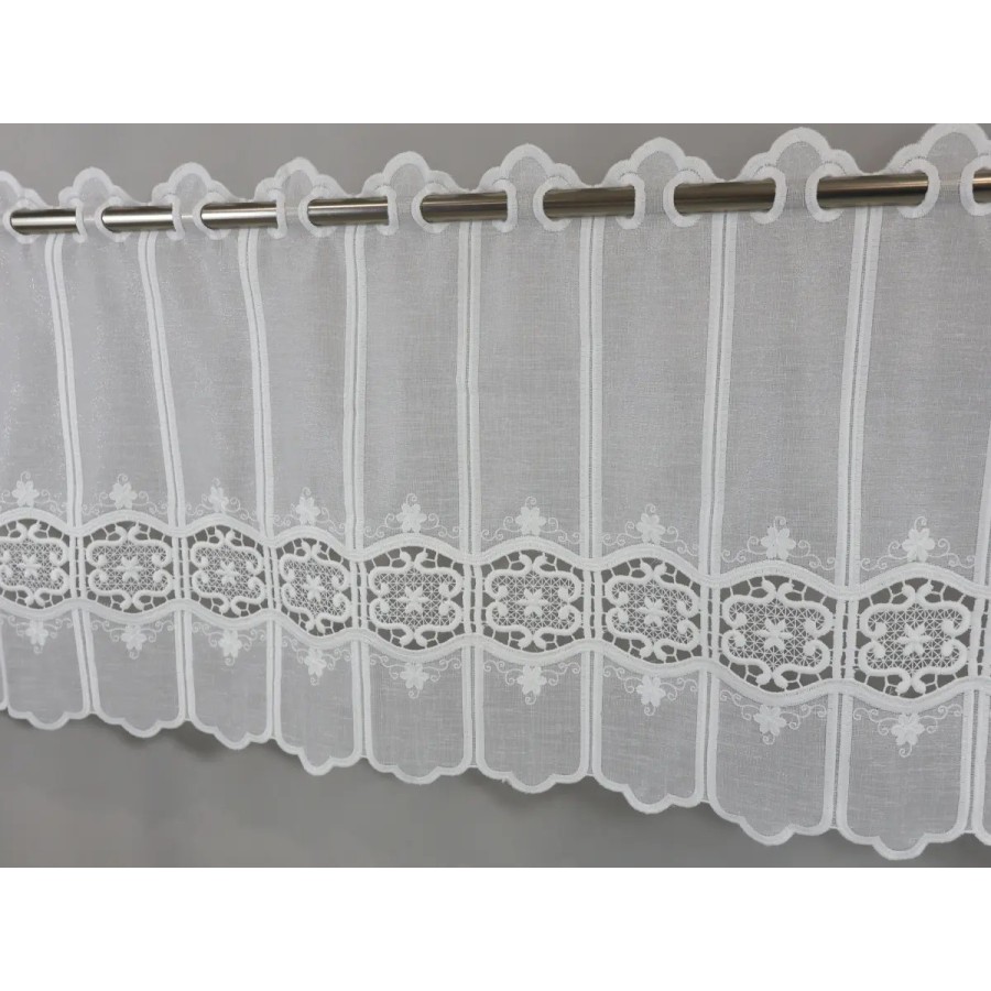 Zazdrostka kremowa z batystu z haftem i gipiurą 373 – Do kuchni – zdjęcie 2