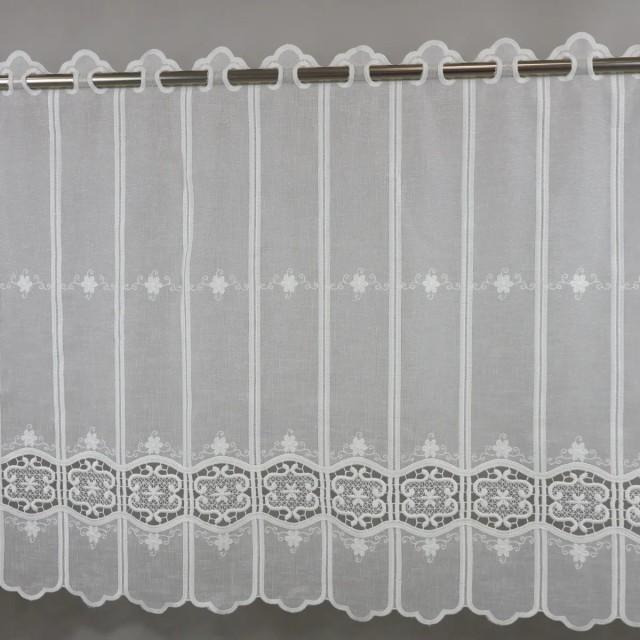 Zazdrostka kremowa z batystu z haftem i gipiurą 373 – Do kuchni – zdjęcie 4